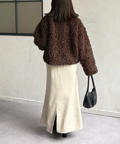 貴賓犬毛中長款夾克