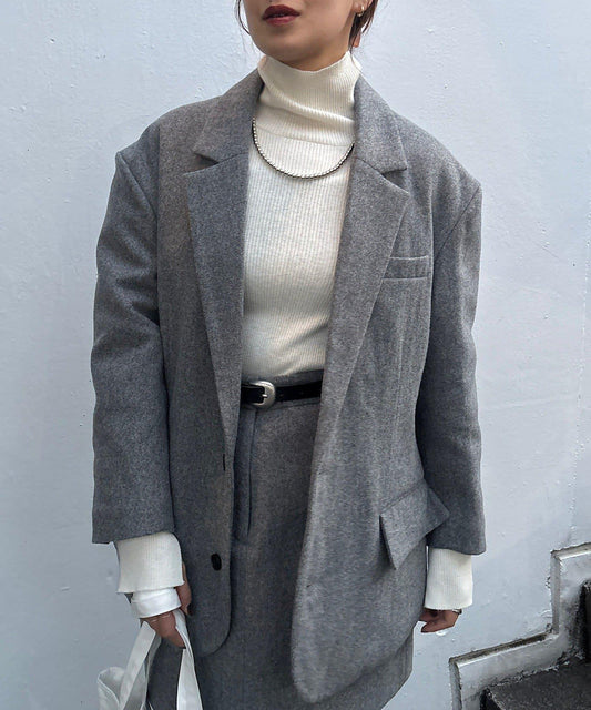 羊毛寬鬆西裝夾克