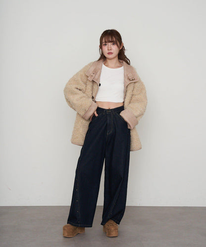 雙面穿仿羊羔毛大衣