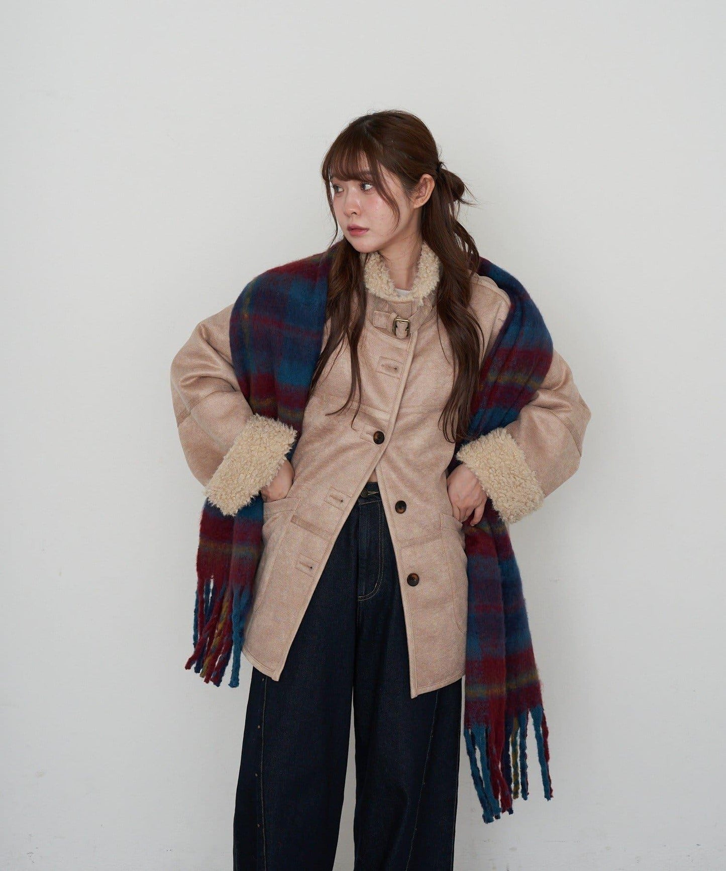 雙面穿仿羊羔毛大衣