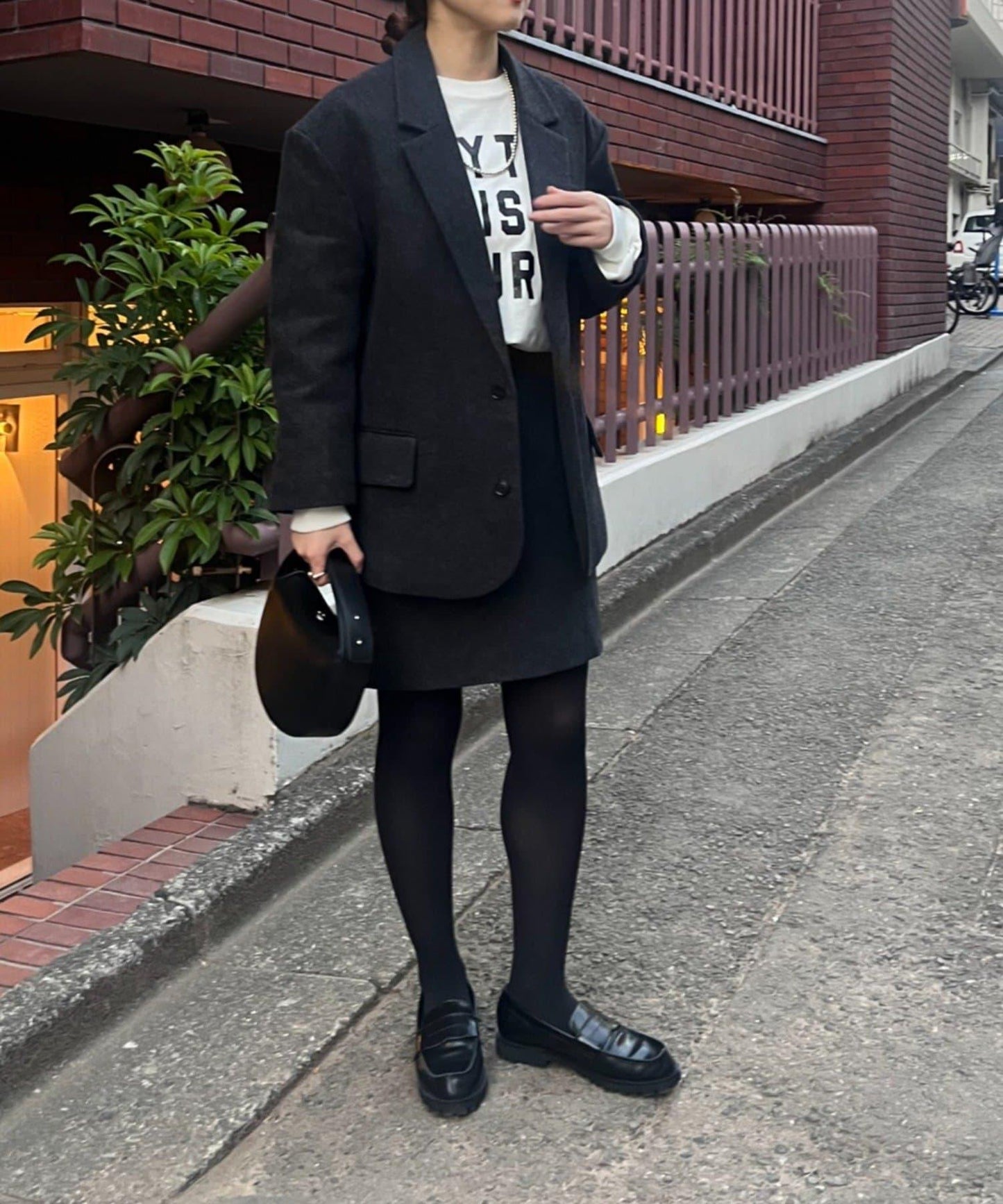 羊毛寬鬆西裝夾克