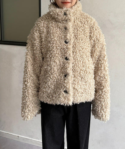 貴賓犬毛中長款夾克
