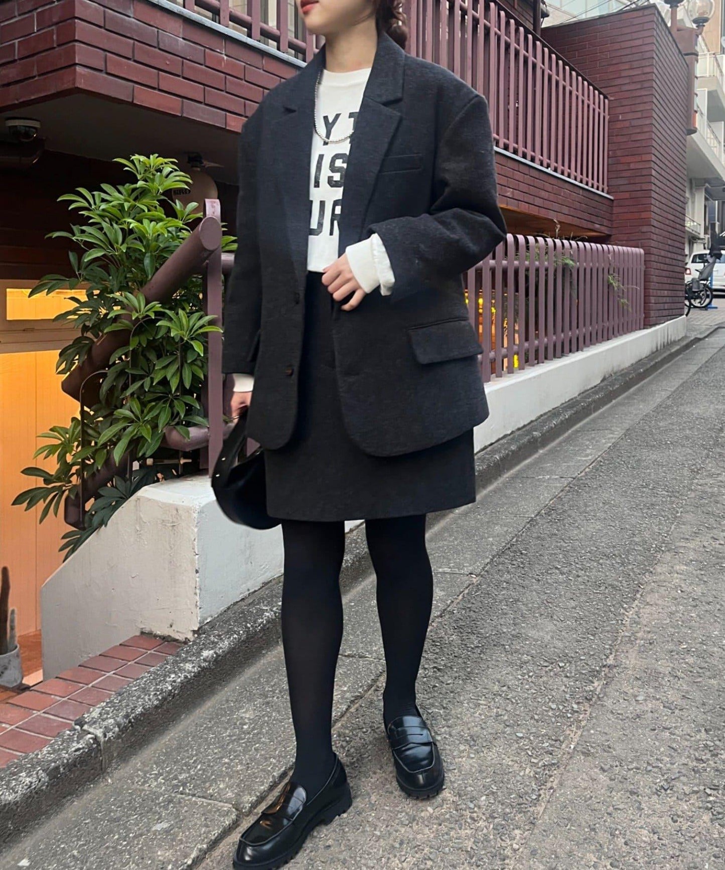 羊毛寬鬆西裝夾克