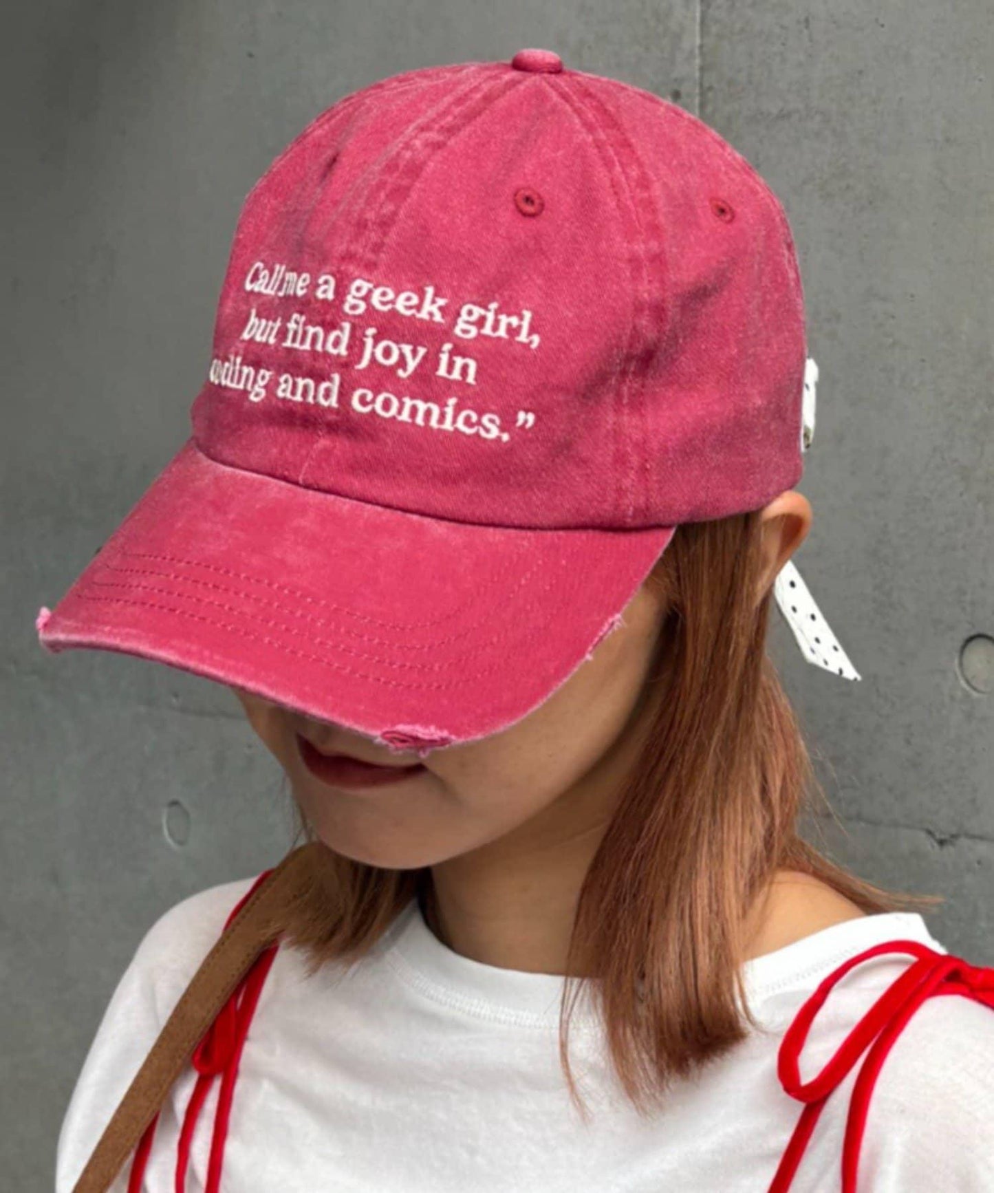 ★【HELLO.SANFRANCISCO/ハローサンフランシスコ】字母標語刺繡蝴蝶結棒球帽