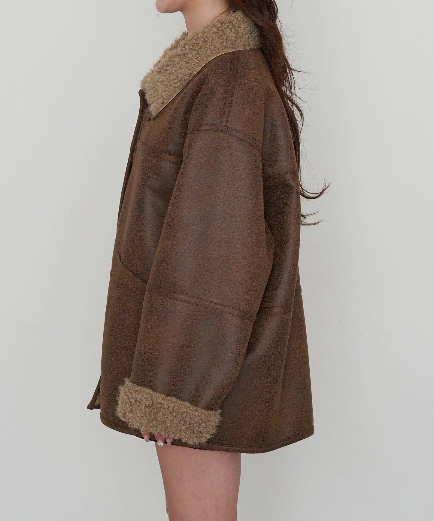 雙面穿仿羊羔毛大衣