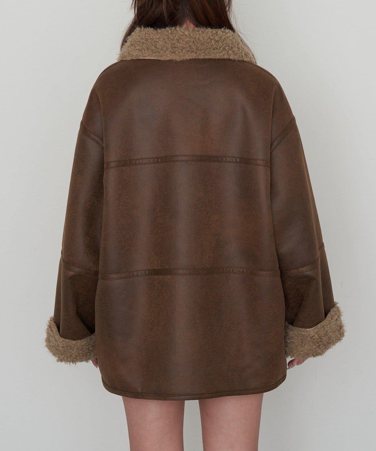 雙面穿仿羊羔毛大衣