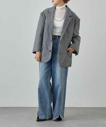 羊毛寬鬆西裝夾克