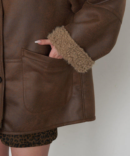 雙面穿仿羊羔毛大衣