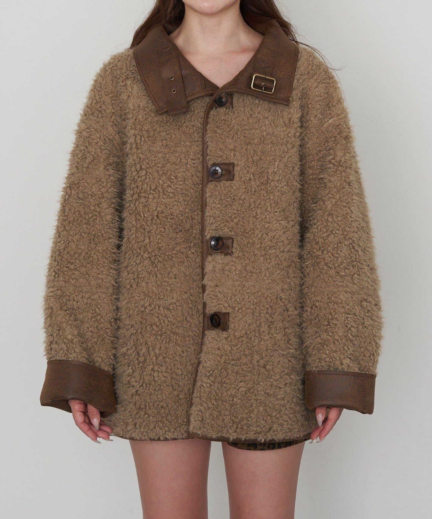 雙面穿仿羊羔毛大衣