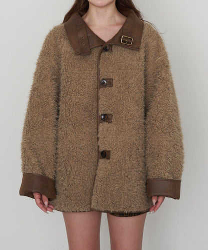 雙面穿仿羊羔毛大衣