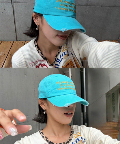 ★【HELLO.SANFRANCISCO/ハローサンフランシスコ】字母標語刺繡蝴蝶結棒球帽