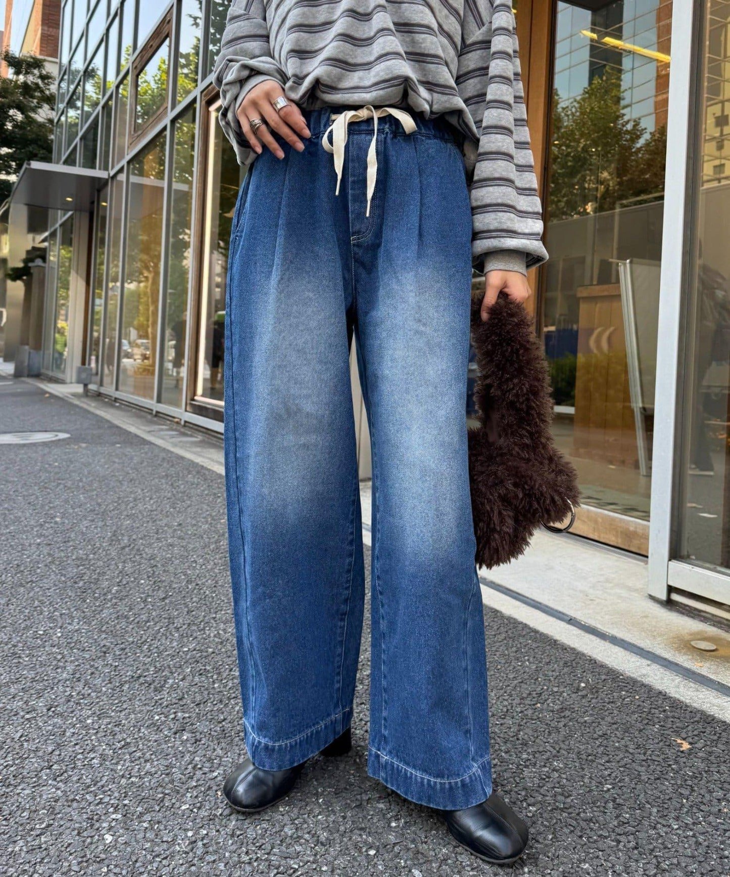 日常寬鬆牛仔褲