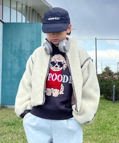 【KIDS】【有青少年尺碼】與媽媽同款！保暖輕盈多功能仿羊羔絨立領夾克