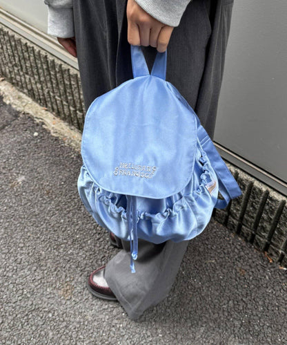 ★【HELLO.SANFRANCISCO/ハローサンフランシスコ】標誌刺繡緞面雙肩包