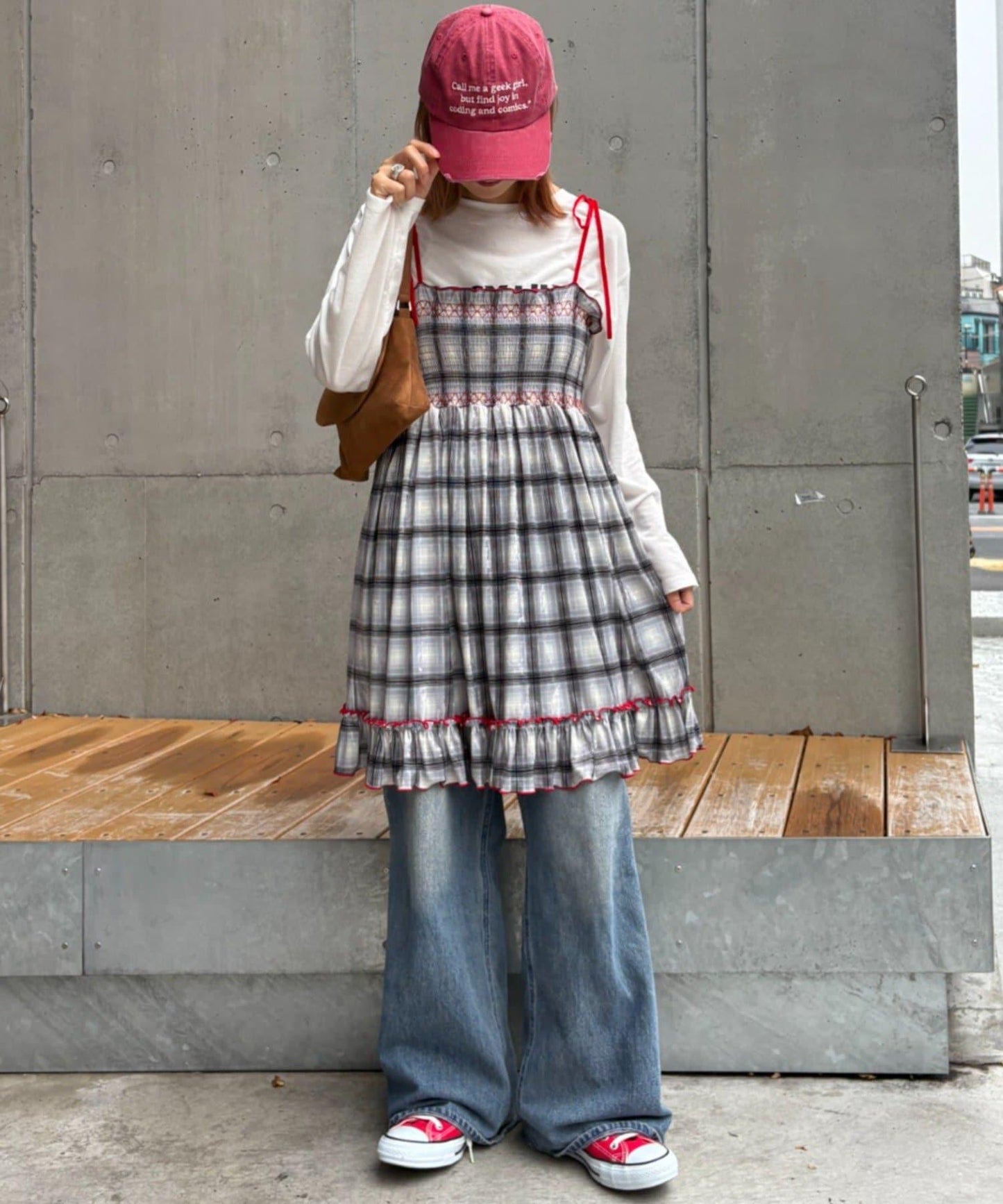 ★【HELLO.SANFRANCISCO/ハローサンフランシスコ】字母標語刺繡蝴蝶結棒球帽