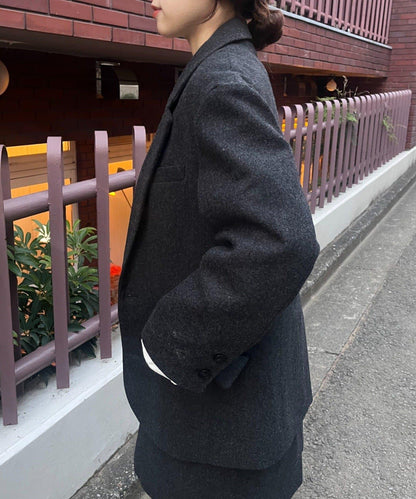 羊毛寬鬆西裝夾克