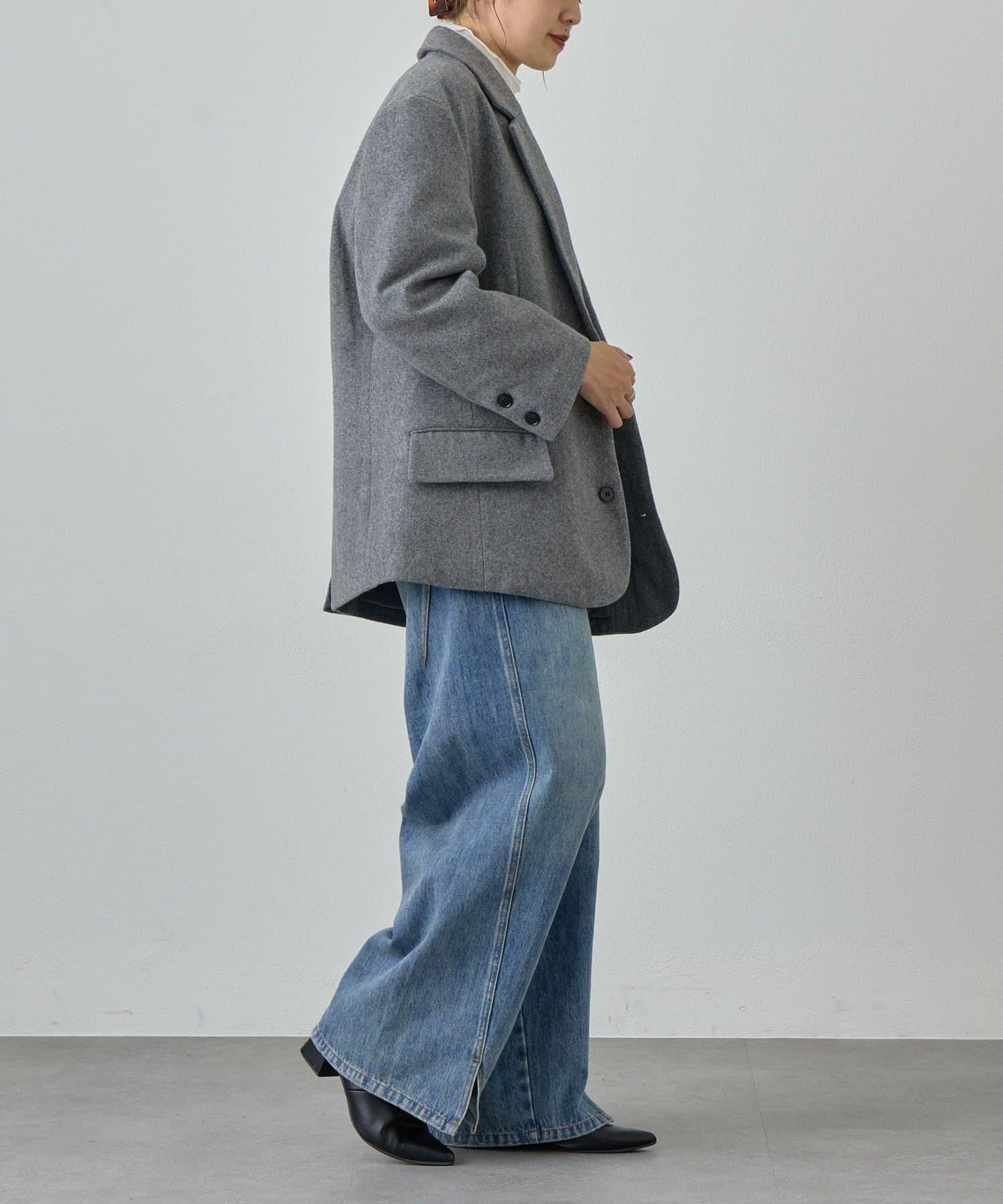 羊毛寬鬆西裝夾克