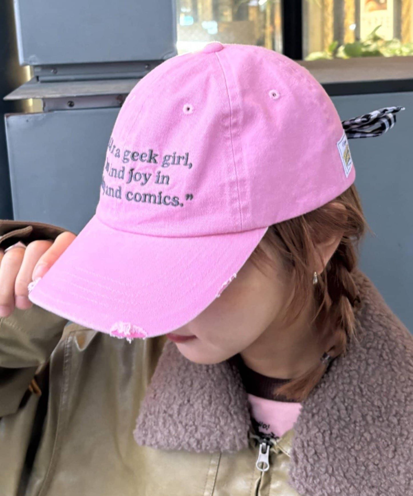 ★【HELLO.SANFRANCISCO/ハローサンフランシスコ】字母標語刺繡蝴蝶結棒球帽