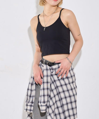 【WHO'S WHO gallery】帶胸墊吊帶背心 純棉混紡 簡約百搭