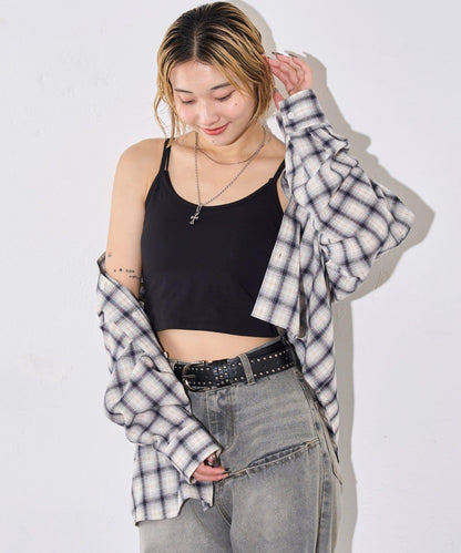 【WHO'S WHO gallery】帶胸墊吊帶背心 純棉混紡 簡約百搭