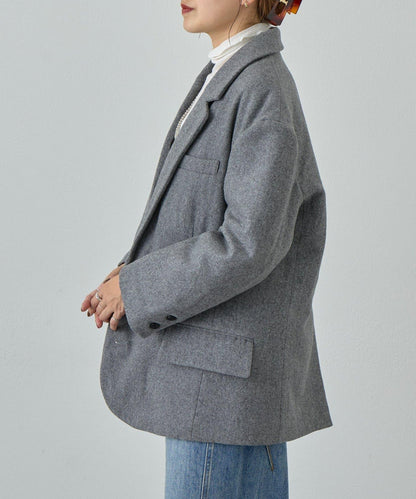 羊毛寬鬆西裝夾克
