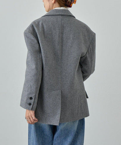 羊毛寬鬆西裝夾克