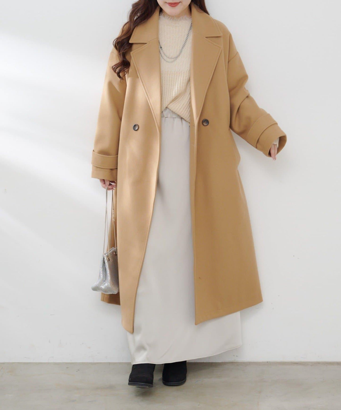 羊毛感雙排扣切斯特大衣