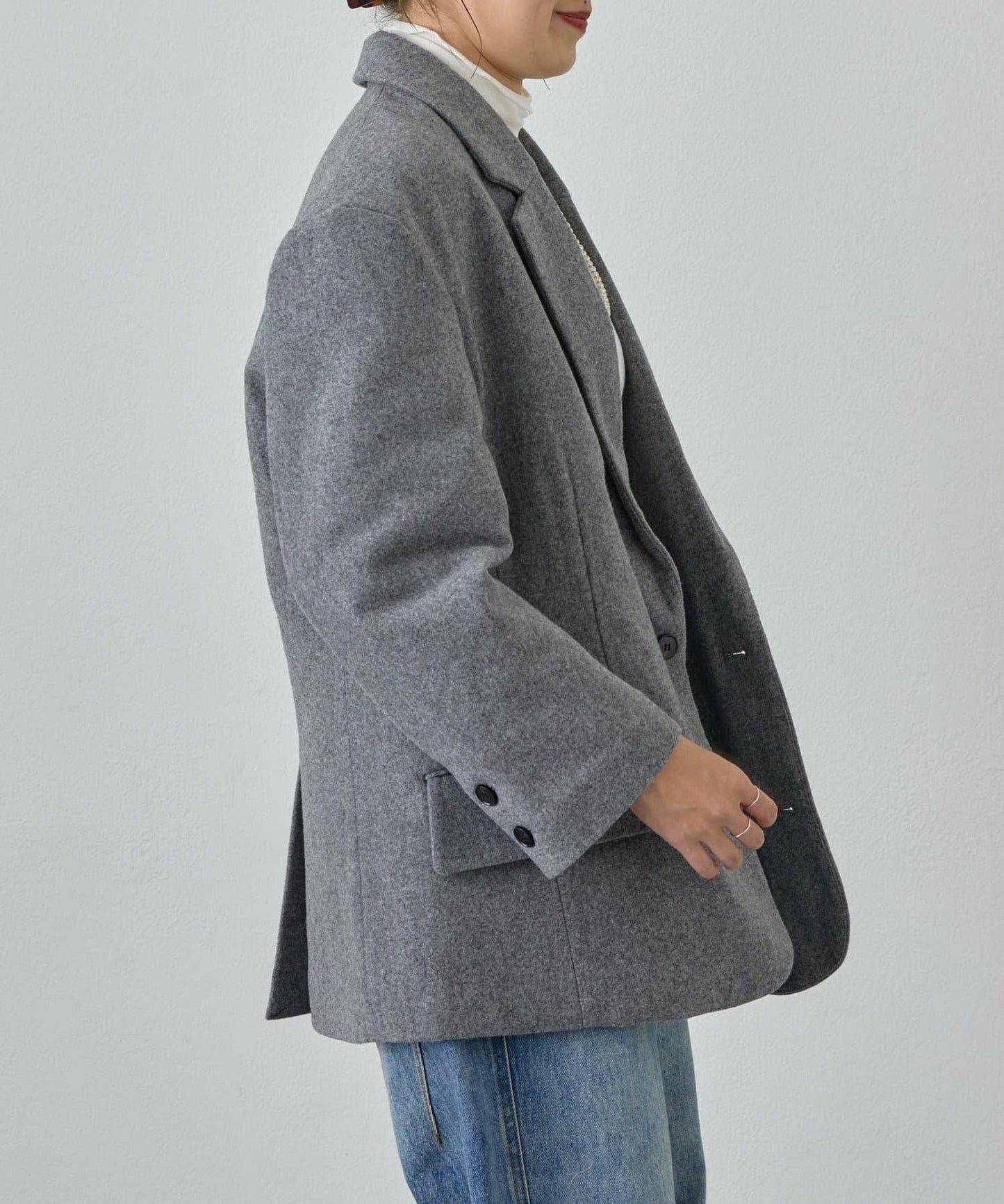 羊毛寬鬆西裝夾克