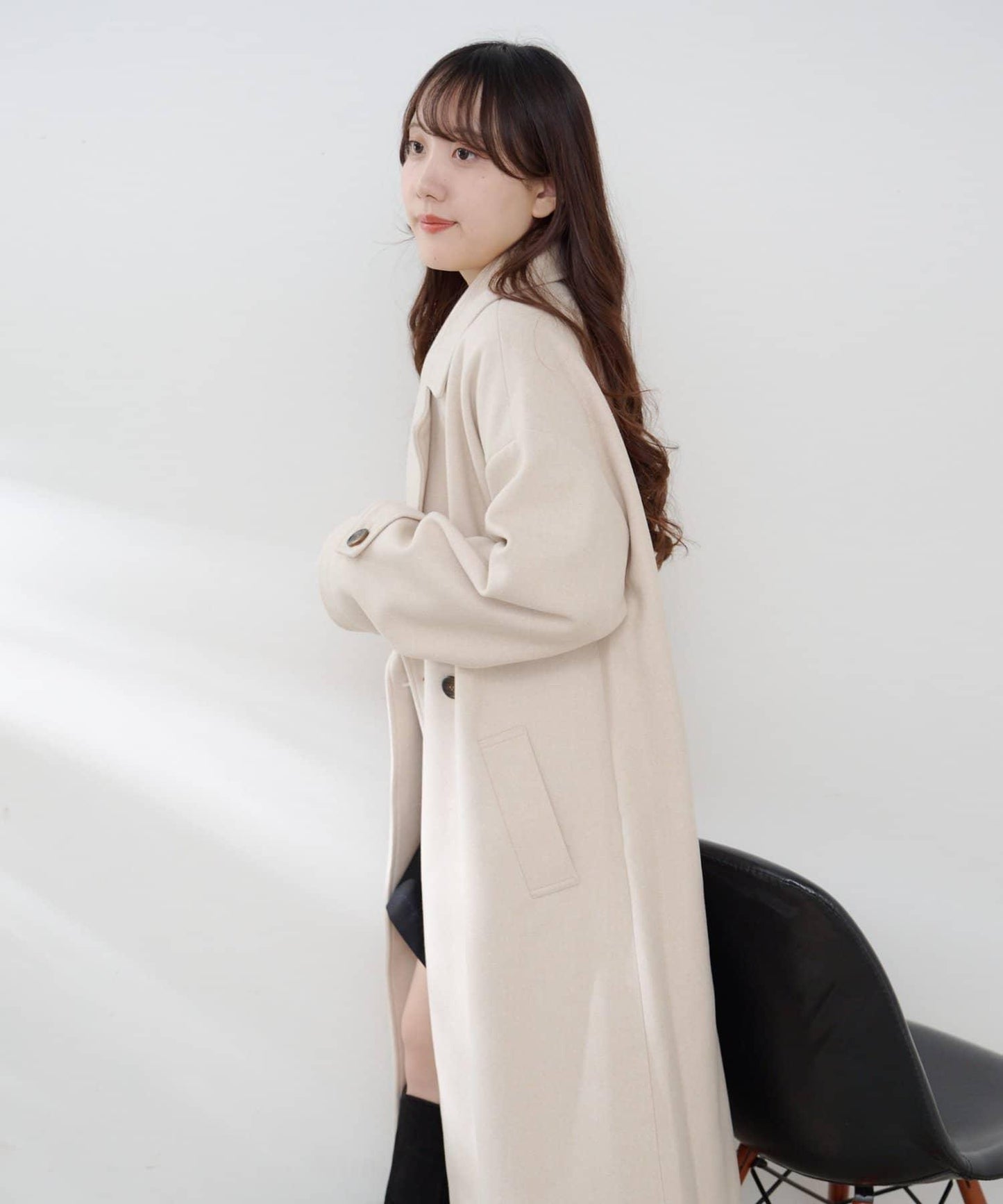 羊毛感雙排扣切斯特大衣