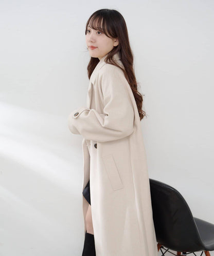 羊毛感雙排扣切斯特大衣