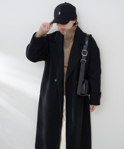 羊毛感雙排扣切斯特大衣