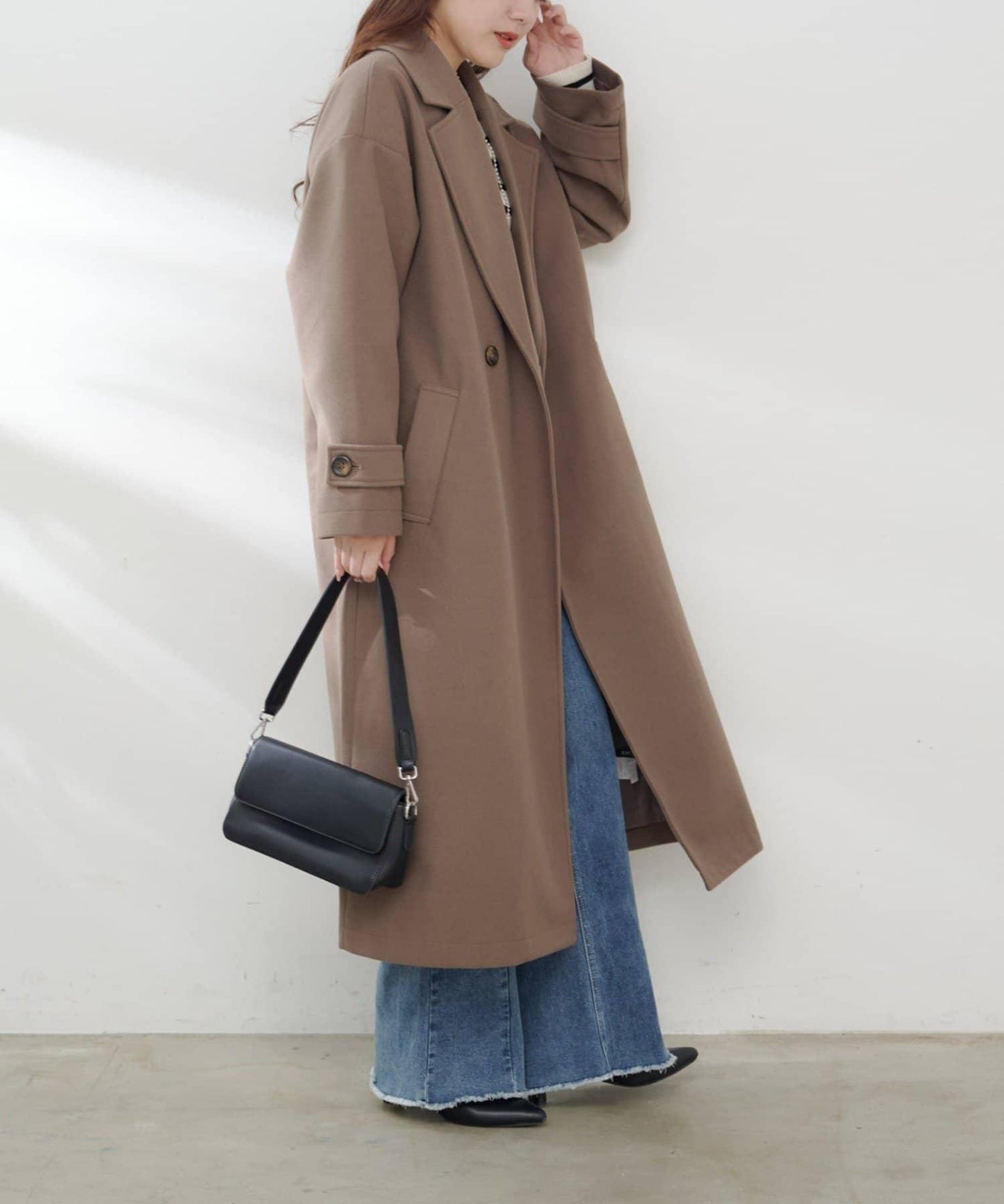 羊毛感雙排扣切斯特大衣