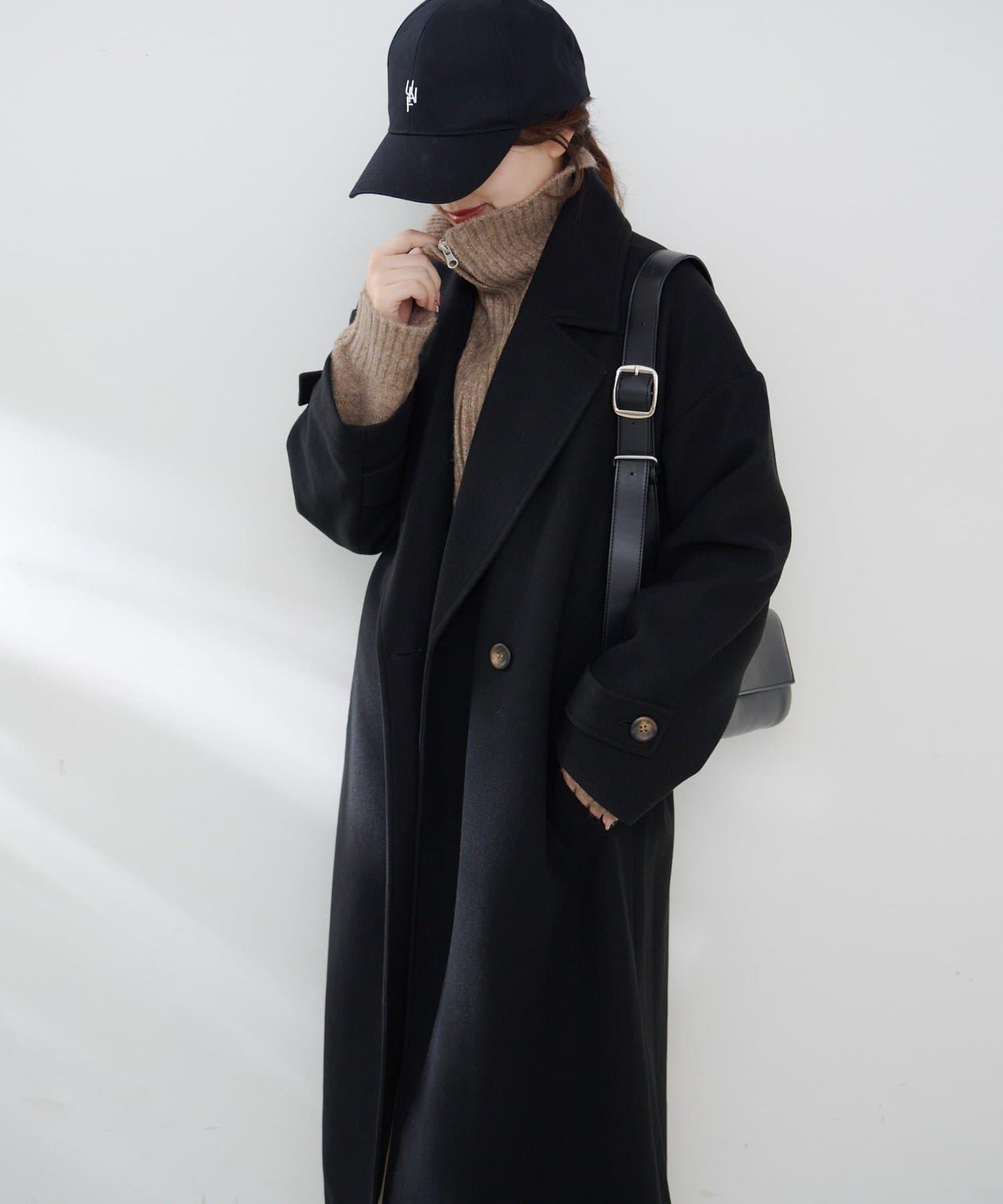 羊毛感雙排扣切斯特大衣