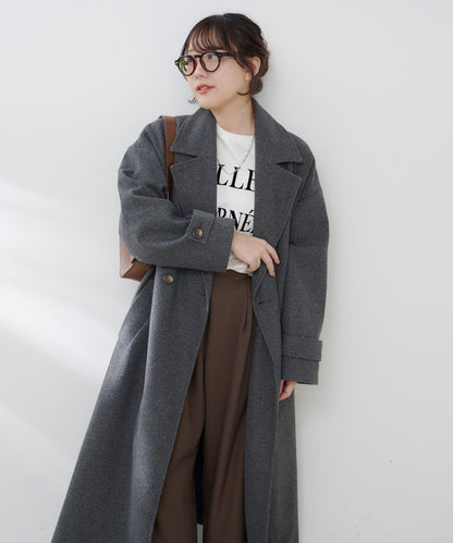 羊毛感雙排扣切斯特大衣