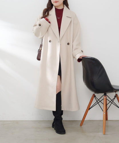 羊毛感雙排扣切斯特大衣