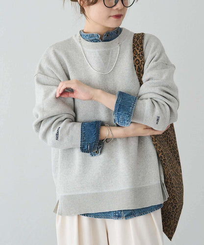 衛衣風格雙層提花針織衫