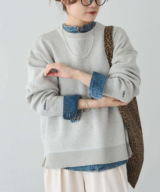 衛衣風格雙層提花針織衫