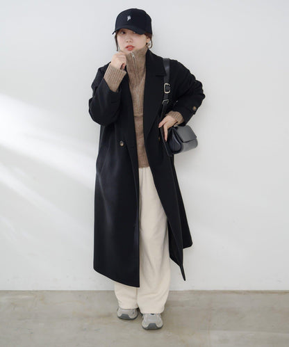羊毛感雙排扣切斯特大衣