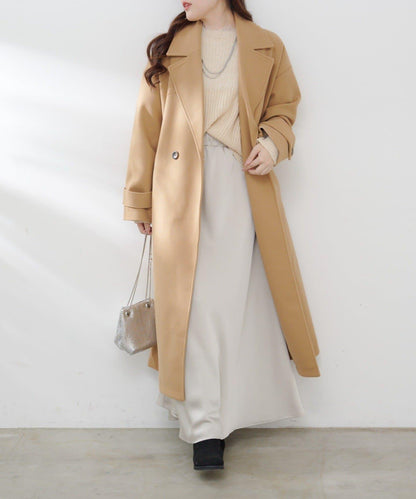 羊毛感雙排扣切斯特大衣