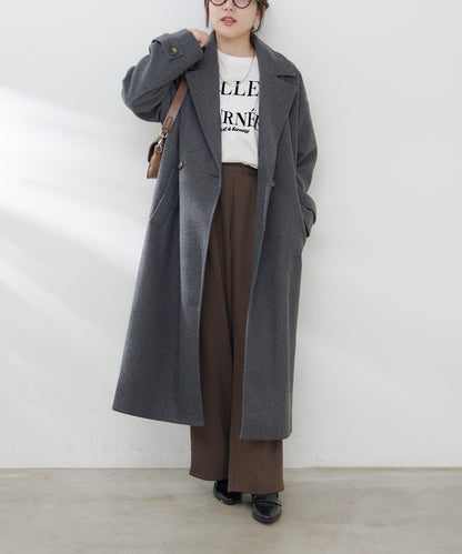 羊毛感雙排扣切斯特大衣