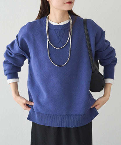 衛衣風格雙層提花針織衫