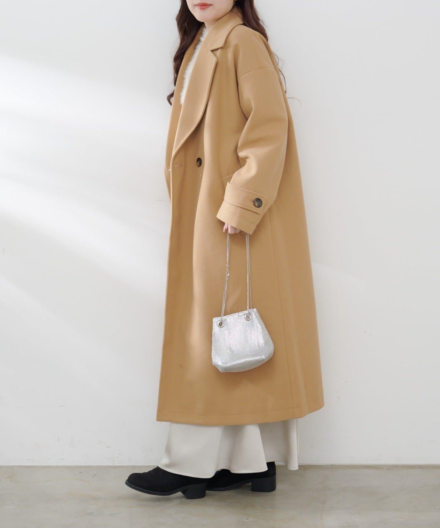 羊毛感雙排扣切斯特大衣