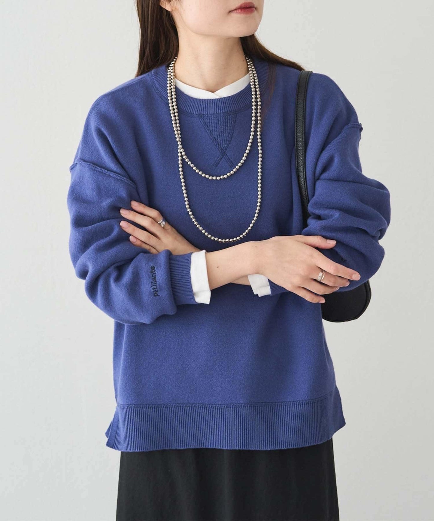 衛衣風格雙層提花針織衫