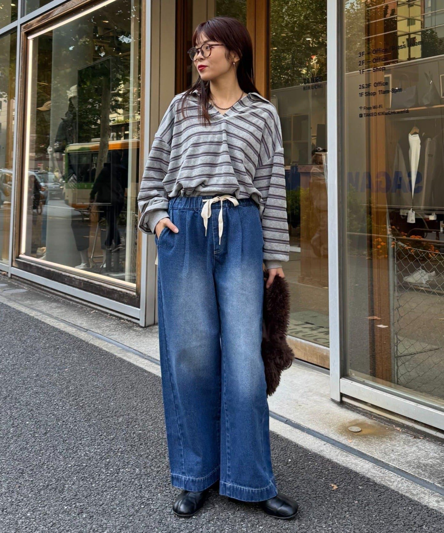 日常寬鬆牛仔褲