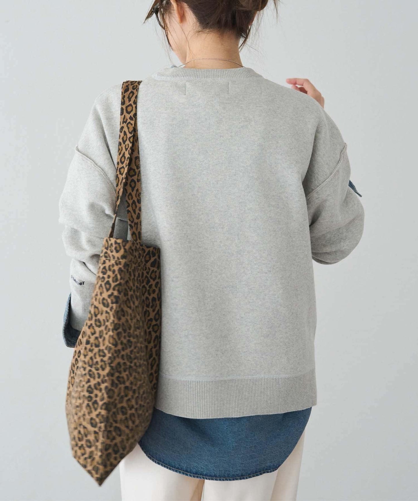 衛衣風格雙層提花針織衫