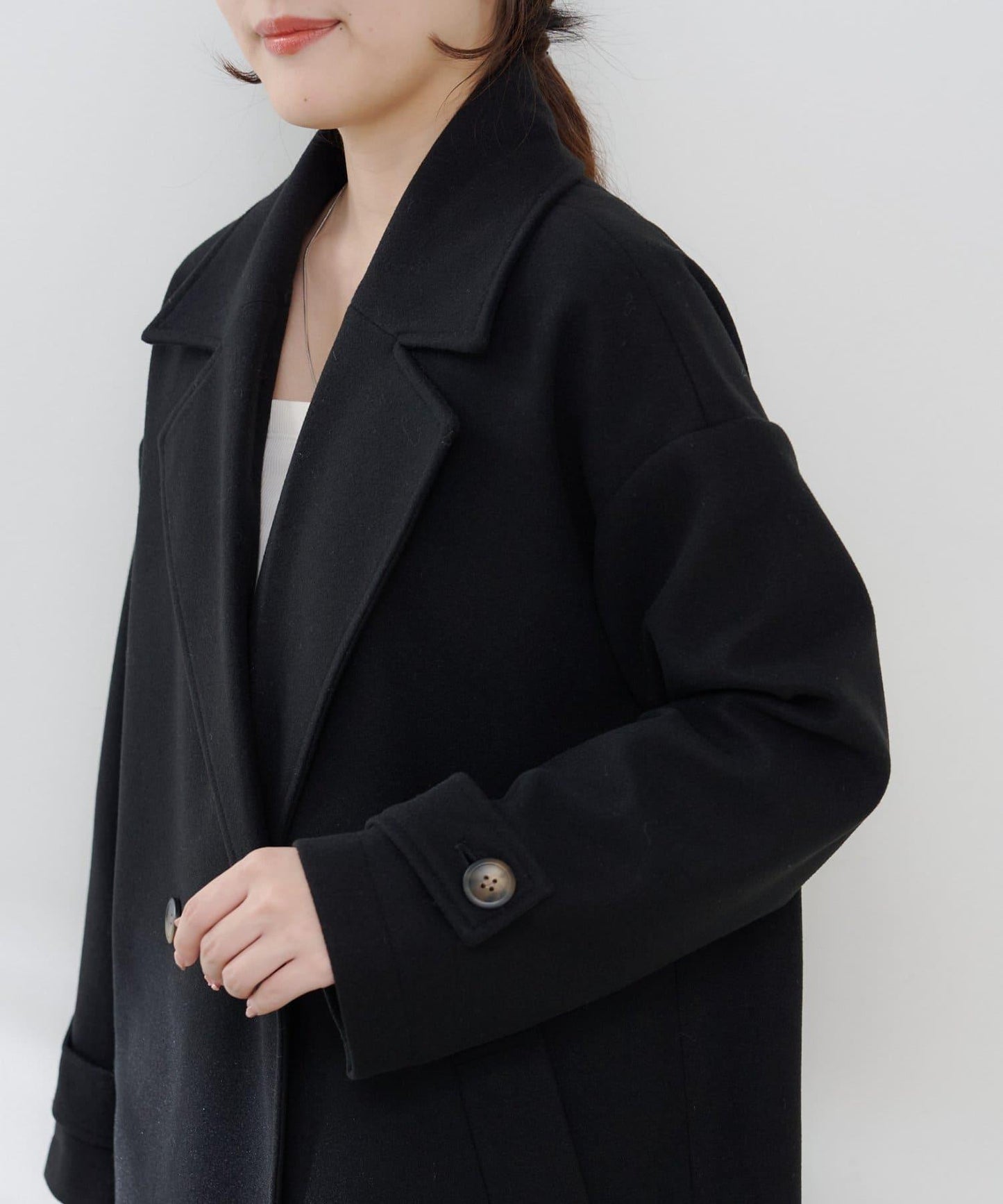 羊毛感雙排扣切斯特大衣