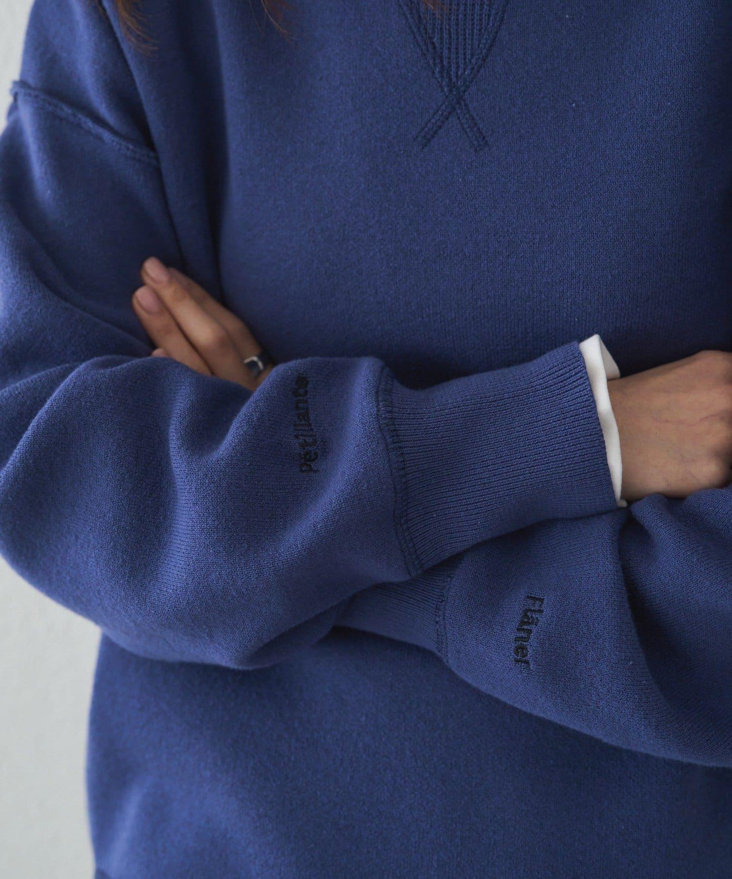 衛衣風格雙層提花針織衫