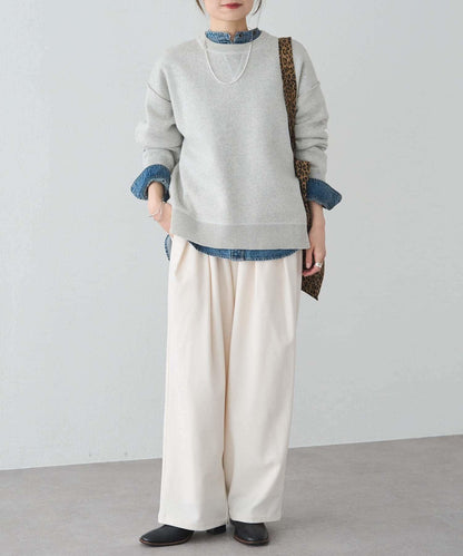 衛衣風格雙層提花針織衫