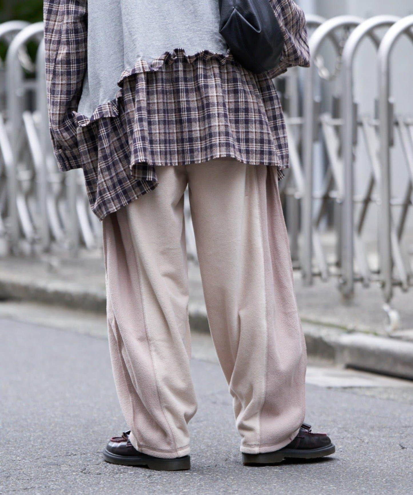 【etsinta/エシンタ】拼接羊羔絨休閒褲