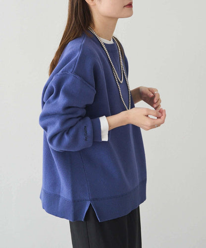 衛衣風格雙層提花針織衫